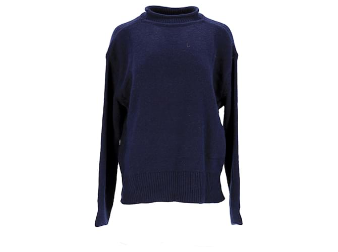Tommy Hilfiger Damen-Pullover mit Stehkragen aus Alpaka-Mischgewebe Blau Acryl  ref.1232556