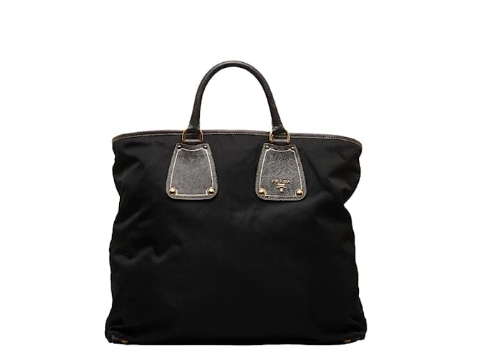 Prada Tessuto Leather-Trimmed Tote Bag Cloth  ref.1232585