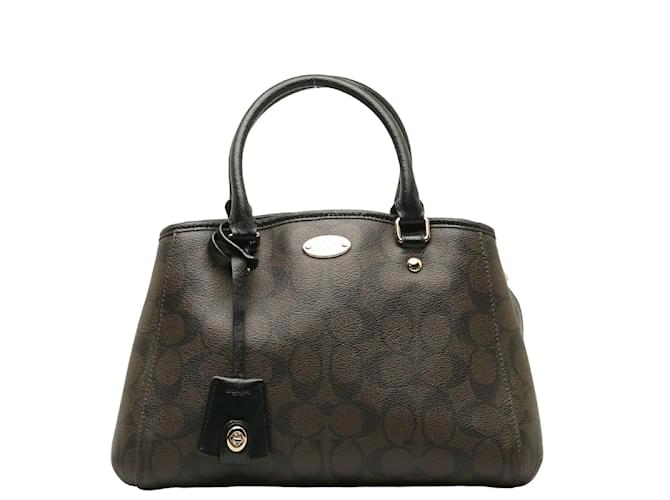 Coach Signature PVC-Lederhandtasche braun schwarz in sehr gutem Zustand Kunststoff  ref.1232603