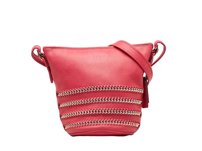 Bolso de hombro de cuero Coach cruzado rosa en muy buen estado  ref.1232613