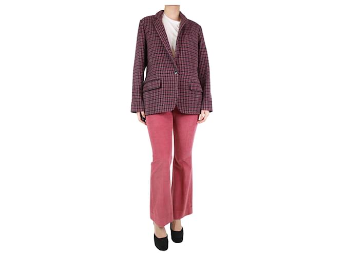 Isabel Marant Etoile Purple checkered wool jacket - size UK 10  ref.1232784