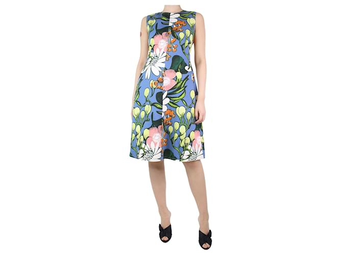 Marni Multicoloured sleeveless floral printed dress - size UK 8 Multiple colors Cotton  ref.1232788