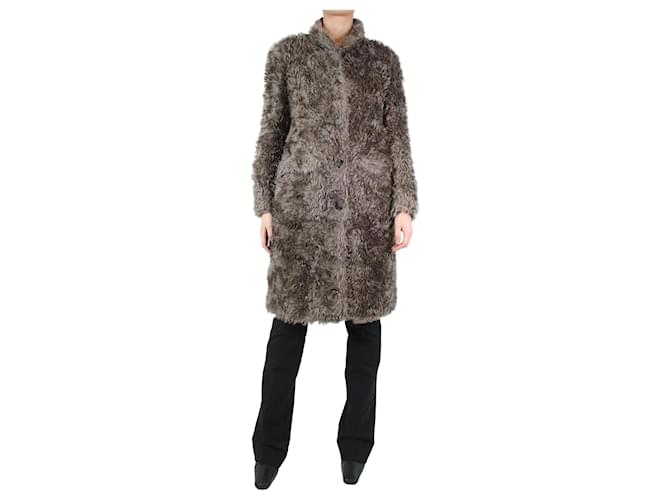 Prada Grey mohair coat - size UK 8  ref.1232790