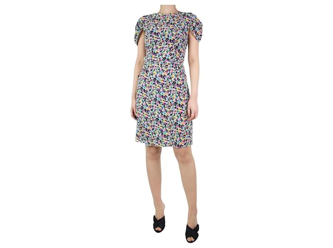 Nina Ricci Vestido estampado floral multicolorido - tamanho UK 10 Multicor Seda  ref.1232792