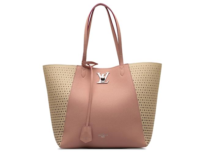 Louis Vuitton Pink Perforated Lockme Cabas Leather Pony-style calfskin  ref.1232851