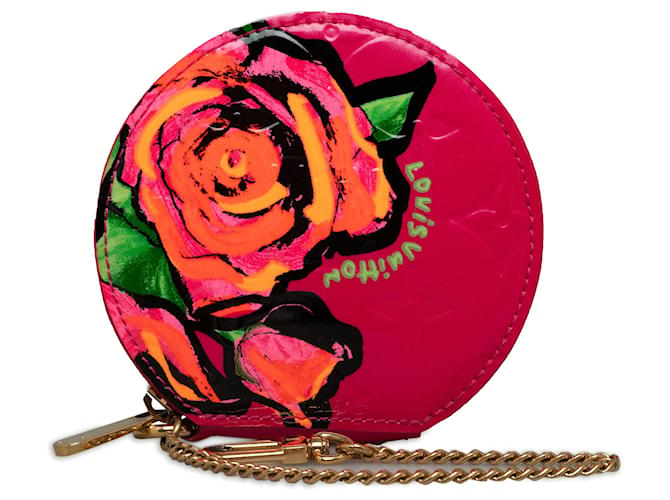 Monedero rosa Vernis Roses con monograma de Louis Vuitton Cuero Charol  ref.1232857