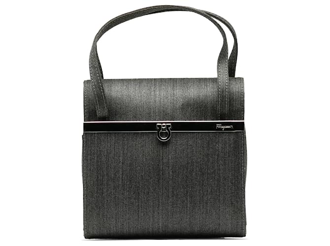 Salvatore Ferragamo Ferragamo Gray Gancini Handbag Grey Denim Cloth  ref.1232870