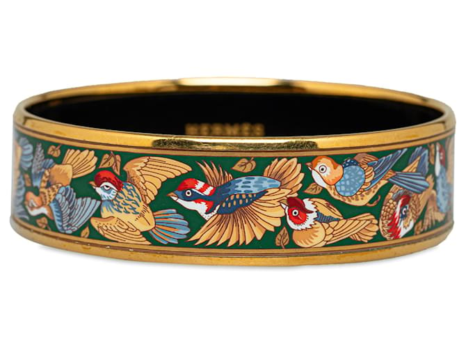 Hermès Hermes Gold Wide Enamel Bangle Metal Gold-plated  ref.1232889