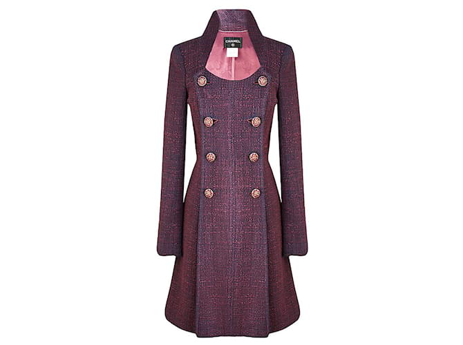 Chanel 10K$ Paris / Bombay CC Jewel Buttons Tweed Coat Dark purple  ref.1232898