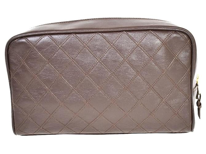 Chanel Matelassé Brown Leather  ref.1232903