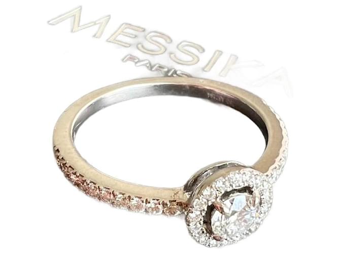 Messika Solitaire Joy modelo grande Prata Ouro branco Diamante  ref.1232915