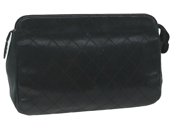 CHANEL Bicolole Clutch Bag Leather Black CC Auth bs11635  ref.1232948