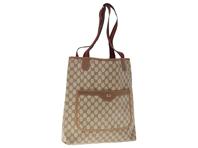 GUCCI GG Canvas Web Sherry Line Tote Bag Beige Rouge Vert 39 02 003 Auth yk10356 Toile  ref.1232961