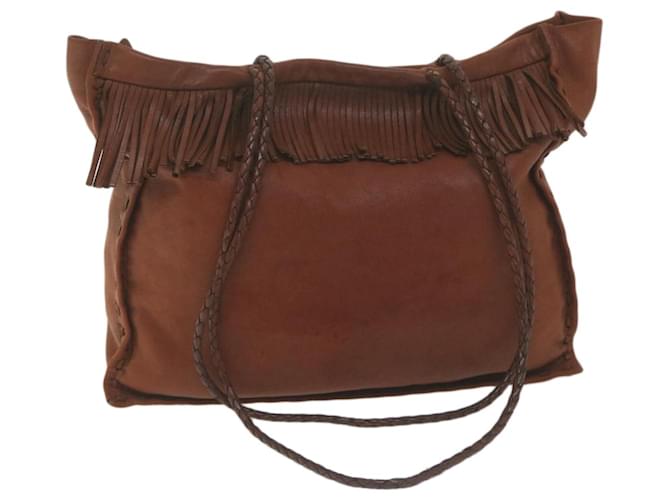 PRADA Shoulder Bag Leather Brown Auth bs11694  ref.1232969