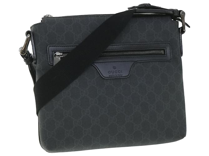 GUCCI GG Supreme Shoulder Bag PVC Leather Black 387514 auth 56688  ref.1232972