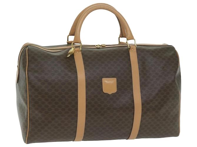 Céline CELINE Macadam Canvas Boston Bag PVC Brown Auth yk10316  ref.1232979