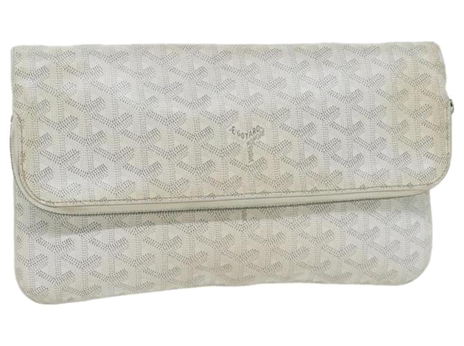 GOYARD Herringbone Clutch Bag PVC Leather White Auth ep3016  ref.1233000