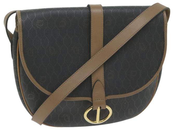 Christian Dior Honeycomb Canvas Shoulder Bag PVC Black Auth ep3157  ref.1233009