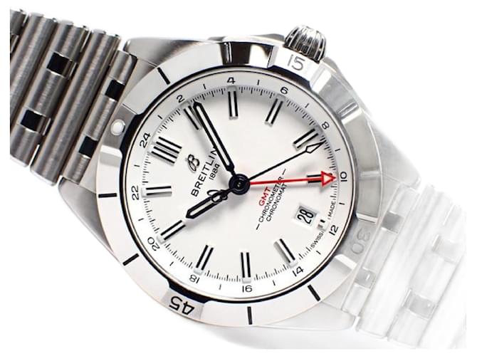 BREITLING Chrono Mat Automatic GMT 40 white '22 Mens Silvery Steel  ref.1233014