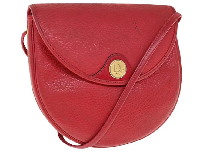 Christian Dior Shoulder Bag Leather Red Auth th4513  ref.1233035