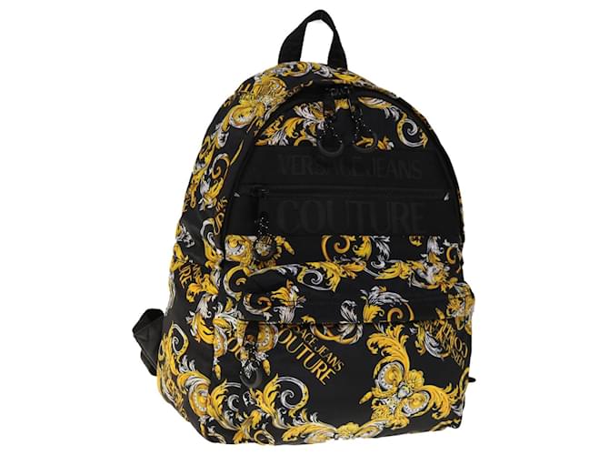 VERSACE Backpack Nylon Brown Yellow Auth bs11669  ref.1233059