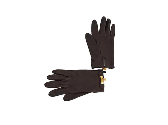 Hermès Leather gloves Brown  ref.1233123