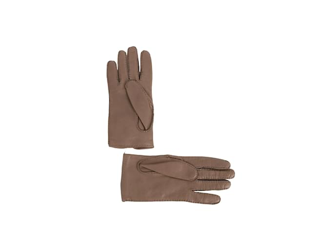 Hermès Leather gloves Brown  ref.1233124
