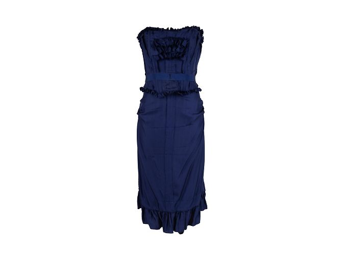 Moschino Rüschenkorsettkleid Blau