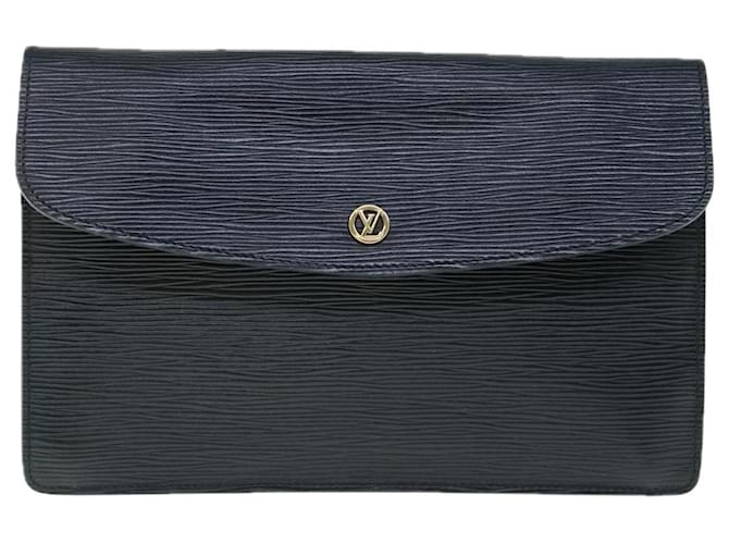 Louis Vuitton Montaigne Negro Cuero  ref.1233163