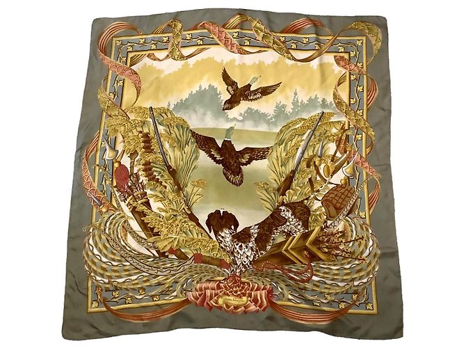 Pañuelo de seda Salvatore Ferragamo Verde claro