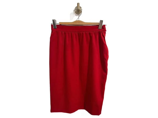 LANVIN  Skirts T.International M Wool Red  ref.1233290