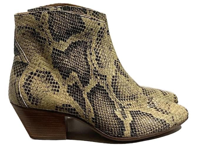 ISABEL MARANT  Ankle boots T.eu 38 Exotic leathers Beige  ref.1233337