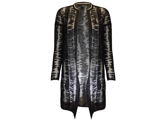 Akris - Pull cardigan noir en dentelle et maille transparente Synthétique  ref.1233369
