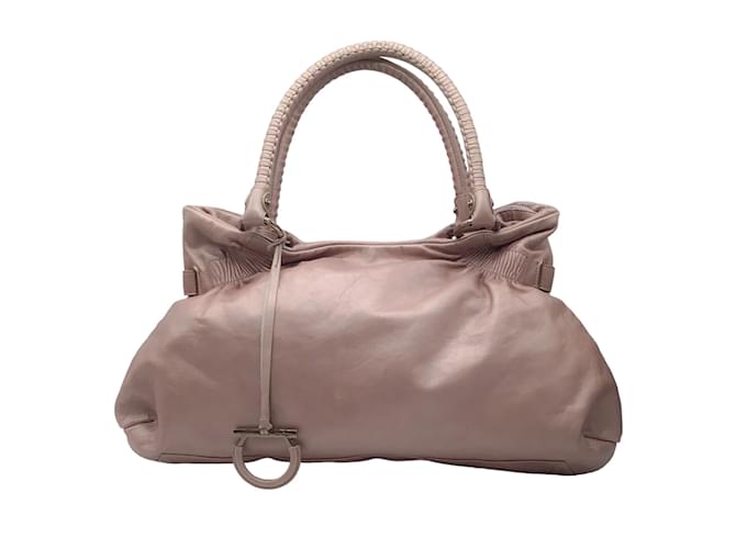 Salvatore Ferragamo Pink Metallic Gancini Leather Handbag  ref.1233385