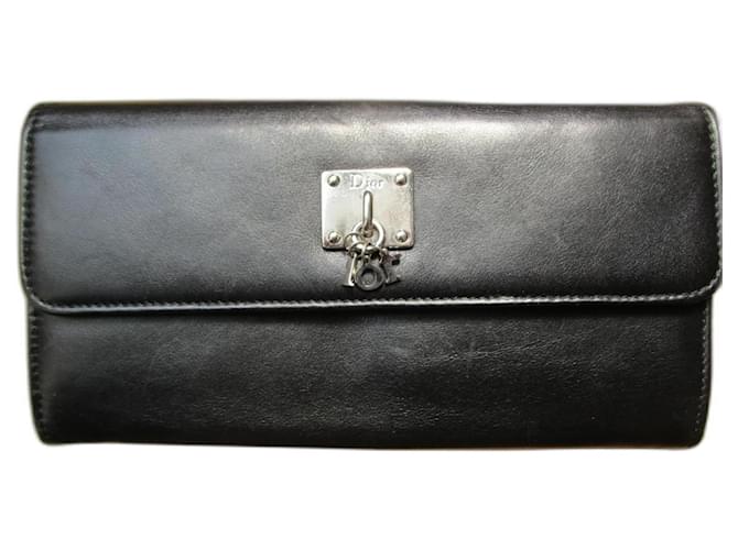 Christian Dior Black leather companion.  ref.1233454