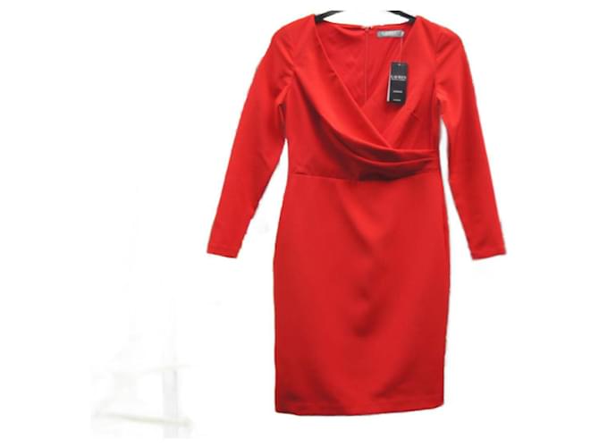 Ralph Lauren Dresses Red Polyester  ref.1233541