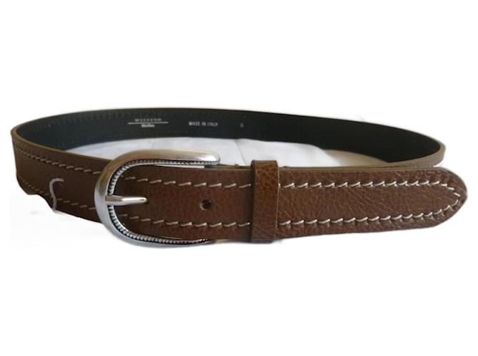 Weekend Max Mara MAX MARA Weekend genuine leather belt Brown Metal  ref.1233561