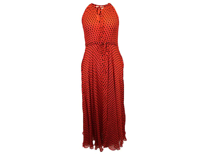 Diane von Furstenberg Polka-Dot Maxi Dress in Red Silk  ref.1233596