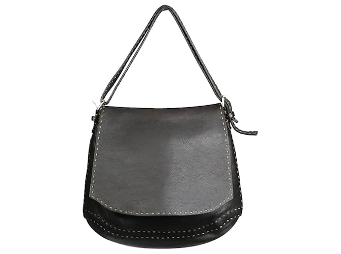 Fendi Dark Brown Leather Shoulder Bag  ref.1233657