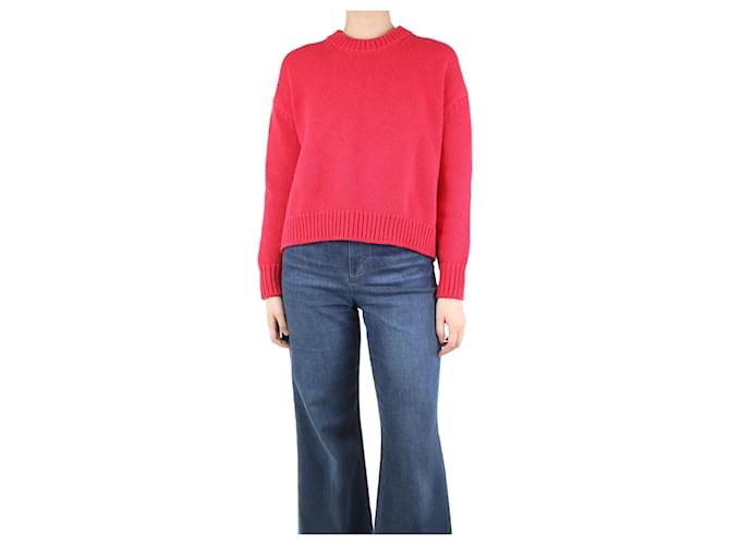 Autre Marque Red cotton ribbed jumper - size S  ref.1233671