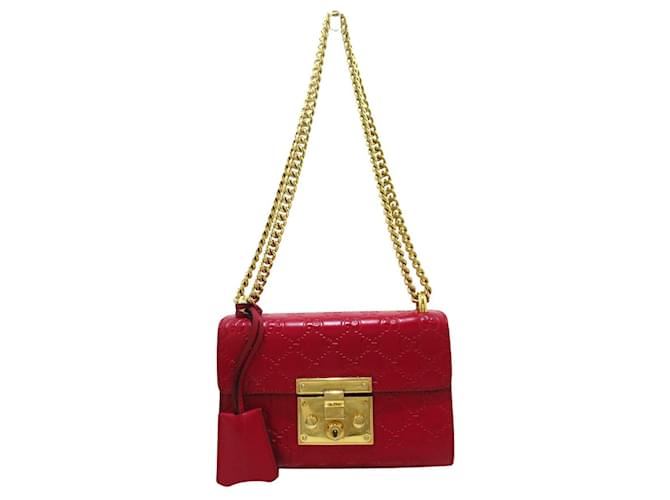 Gucci Padlock Red Leather  ref.1233784