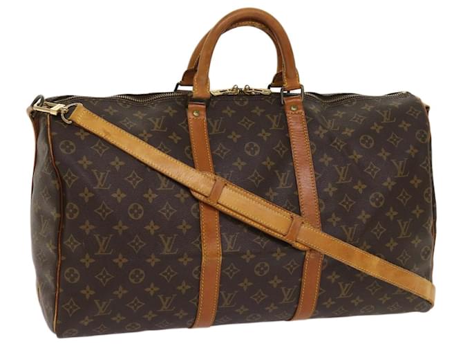 Louis Vuitton Keepall Bandouliere 50 Brown Cloth  ref.1233785