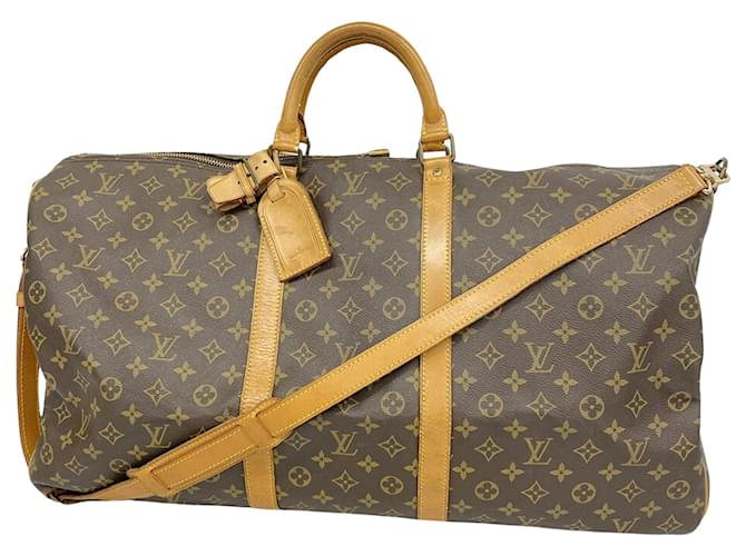 Louis Vuitton Keepall Bandouliere 60 Brown Cloth  ref.1233819