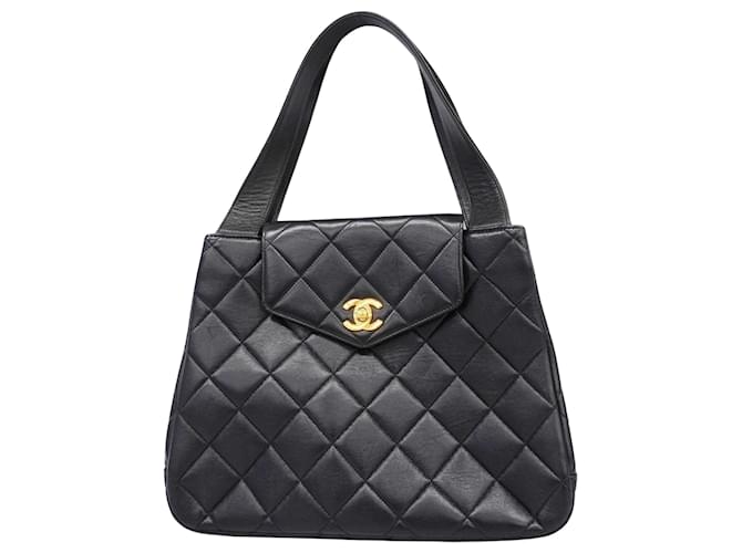 Chanel Matelassé Black Leather  ref.1233882
