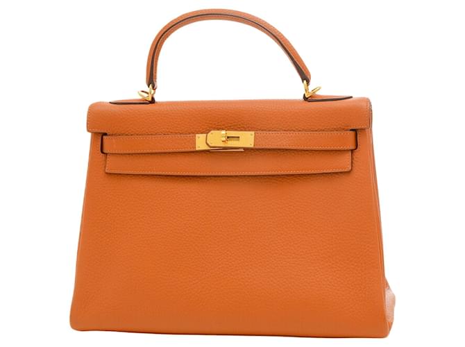 Hermès Hermes Kelly 25 Orange Leder  ref.1233955