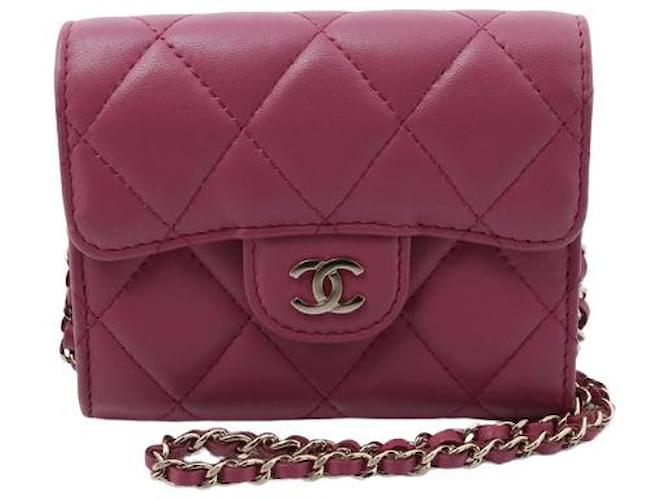 Timeless Chanel Mini Matrasse Chain Shoulder Bag Pink Leather  ref.1234188