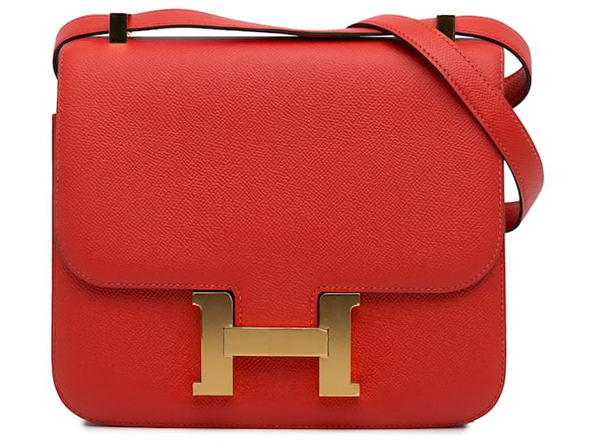Hermès Hermes Red Epsom Constance 24 Rot Leder Kalbähnliches Kalb  ref.1234211