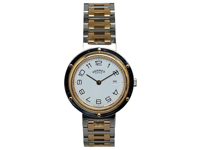 Hermès Hermes Silver Quartz Stainless Steel Clipper Watch Silvery Metal  ref.1234217