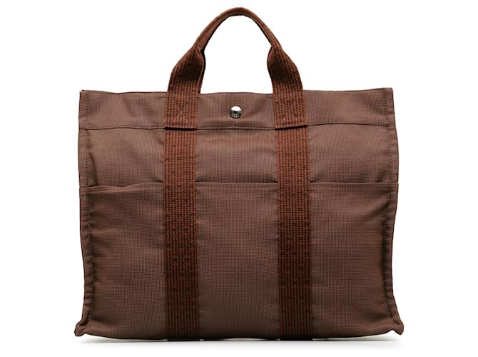Hermès Hermes Brown Herline MM Tote Bag Cloth Cloth  ref.1234267