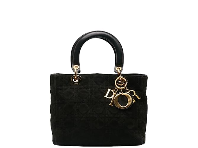 Medium Cannage Suede Lady Dior Bag Leather  ref.1234388